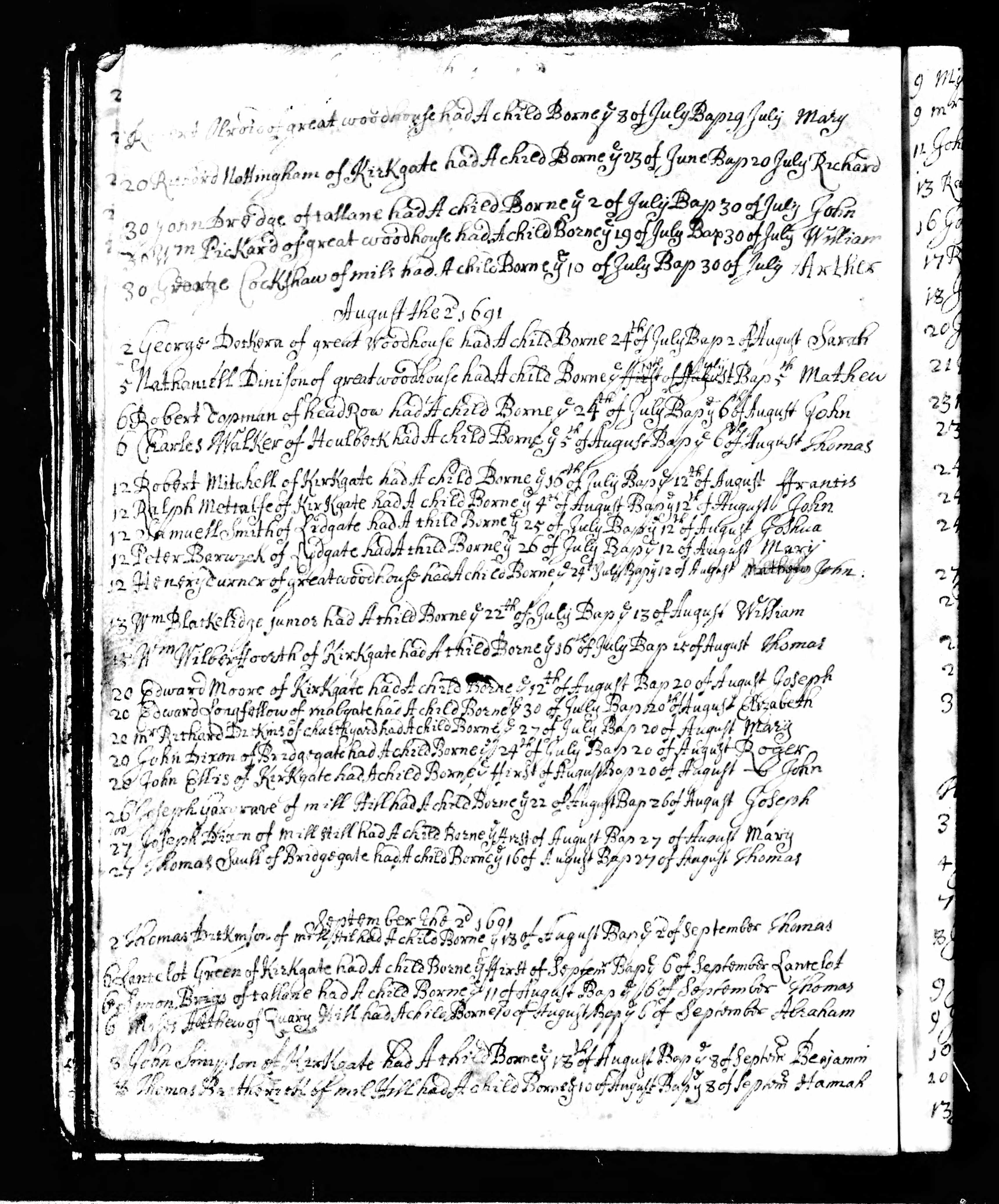 Richard Nottingham born 1691