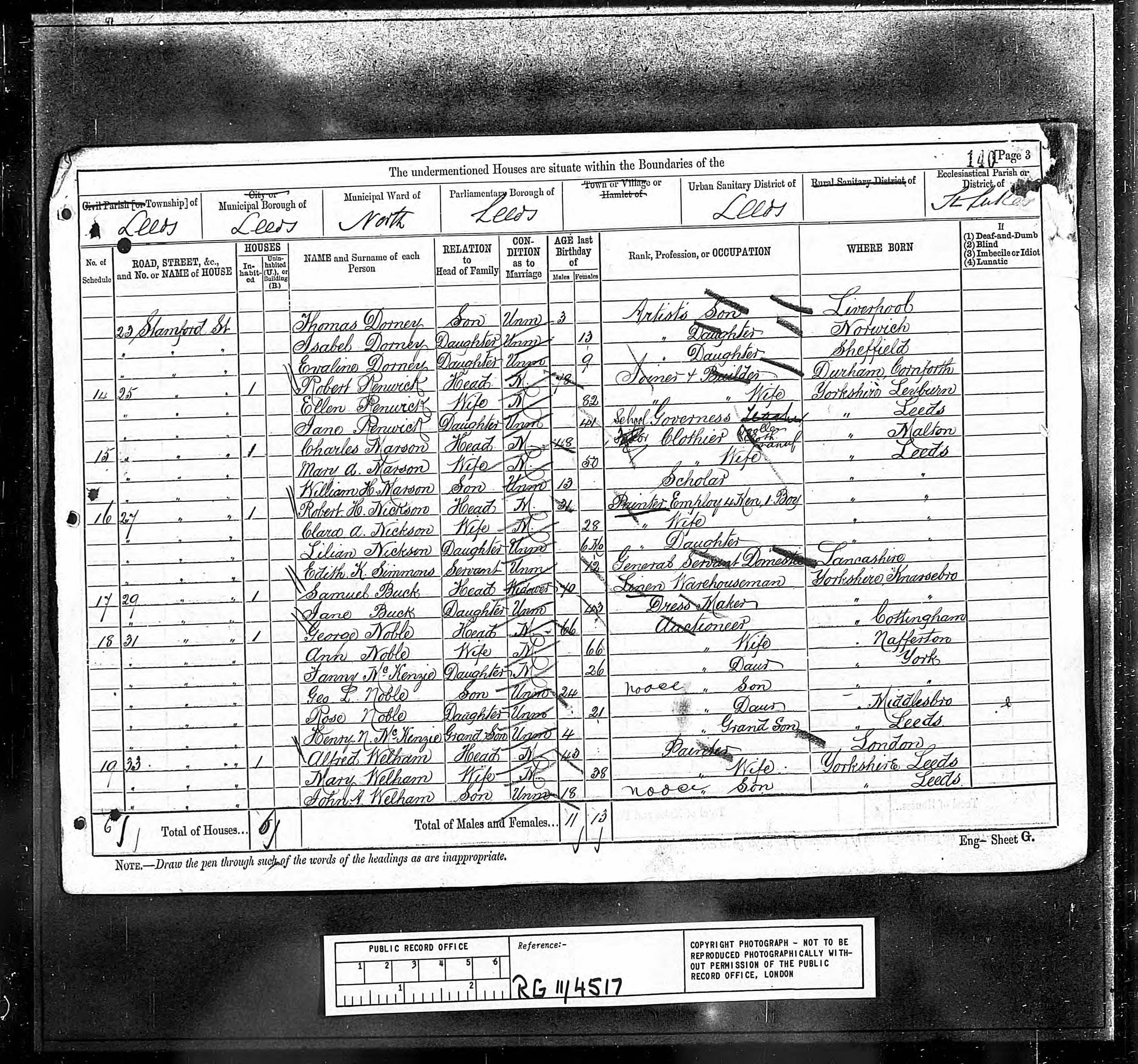 Clara Lilian 1881 census